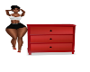 Red Bedside Dresser