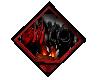 Red Black Rose Fireplace
