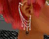 Black Pink Chain Earring