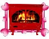 Gas Wood Stove Red
