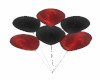 red/black float balloon