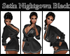 Satin Nightgown Black