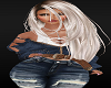 Casual Ripped Jeans White Tee Jean Jacket Pretty Blond Female Avatar