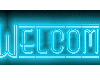 neon teal welcome