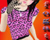 pink EMO leopard Tshirt