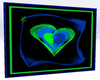 Blue Green Heart Art