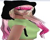 pink tip  hair with hat
