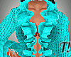 T! Frill Sweater Aqua