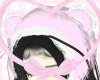 pink n white bear hat <3