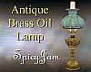 Antq Brass Oil Lamp Blu