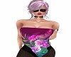 purple flora silk scarf