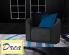 Blue/ Black Chair
