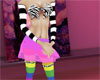 Zebra top, short skirt