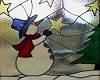 stained glass snowman