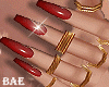 B| Red Nails + Rings
