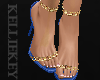 Blue /Gold  Heels
