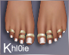 K french gold nails feet