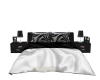 black and white bed