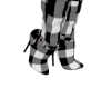 BLACK & WHITE PLAID BOOT