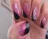 Black & Pink Nails