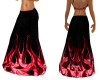red flamed skirt