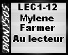 *D* Mylene F. Au lecteur