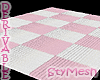 Checkered Fur Rug Pink