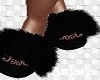 Amo Furry Black Slippers