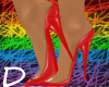 {D} PVC Red Pumps