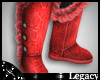 *L* Fur Boots Red