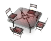 Red iron outdoor table