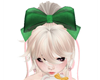 Doll Head Hair Bow Green