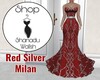 Gown Red Silver Milan