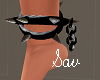 Silver/Blk Spike Anklet