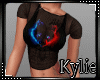 Red/Blue Wolf Top