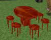 Wooden Table with stools