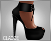 C black peeptoe heels