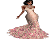 De"Pink Feathered Gown