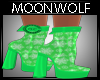 Green snowflakes boots