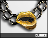 C|Gold Lips Necklace