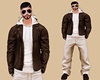 Leath jacket + hoodie