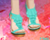|Turquoise Ruffled Heels