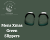 Mens Xmas Green Slippers