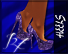 I27 purple satin heels