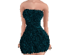 Turquoise Fur Dress ML1