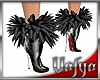 V| Black Feather Boots X