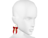 xmas bow earrings red