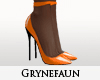 Orange blk heels nylons