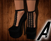 A| Black Lace Heels