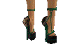 Grn n Blk Skull Heels